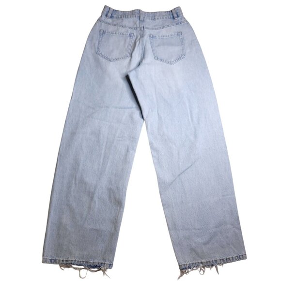 Garage Denim Womens Wide Leg Jeans 5 Light Wash Distressed Organic Cotton Holes - Picture 3 of 8